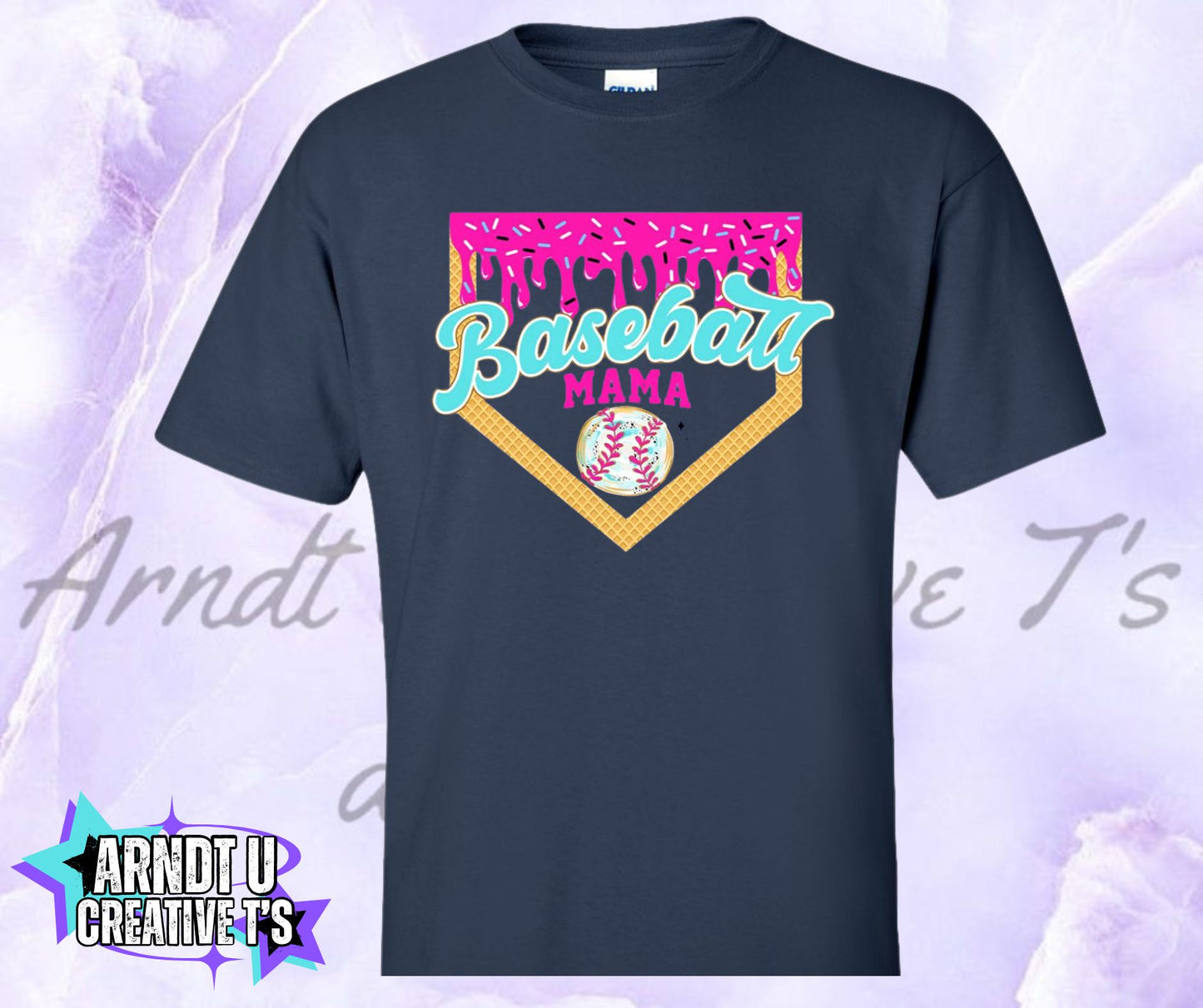 Baseball Mama Ice Cream Drip