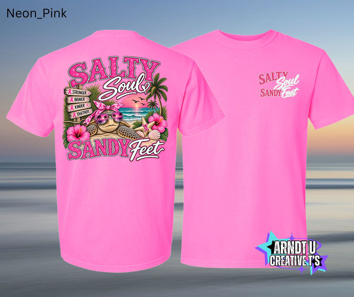 Salty Soul Sandy Feet Turtle Breast Cancer Awareness