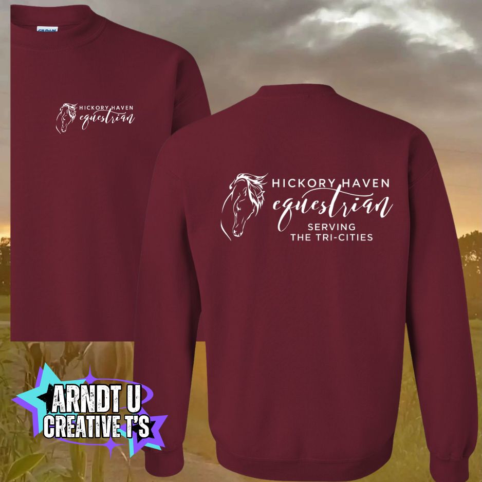 Adult Hickory Havens Crewneck Sweatshirt-White Writing