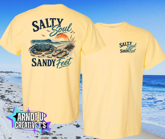 Salty Soul Sandy Feet Crabby with Flip Flops