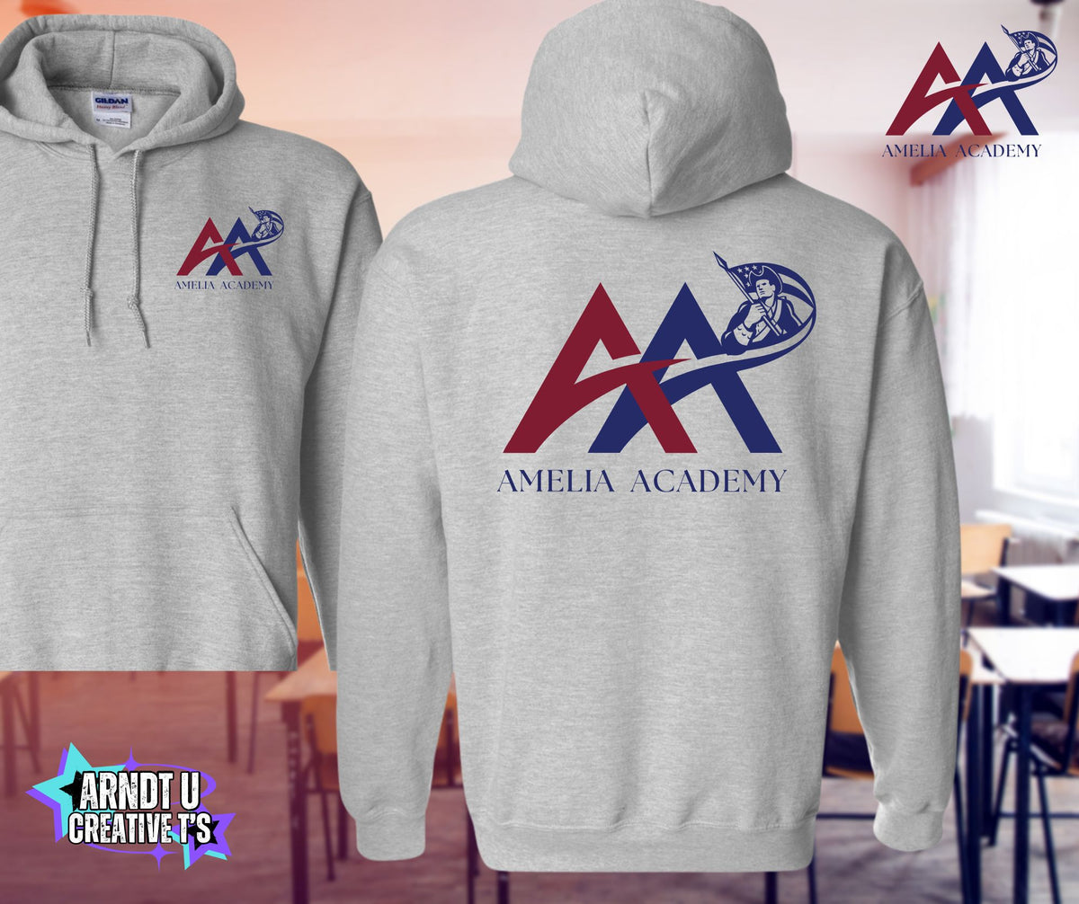 Amelia Academy Left Chest & Back Logo