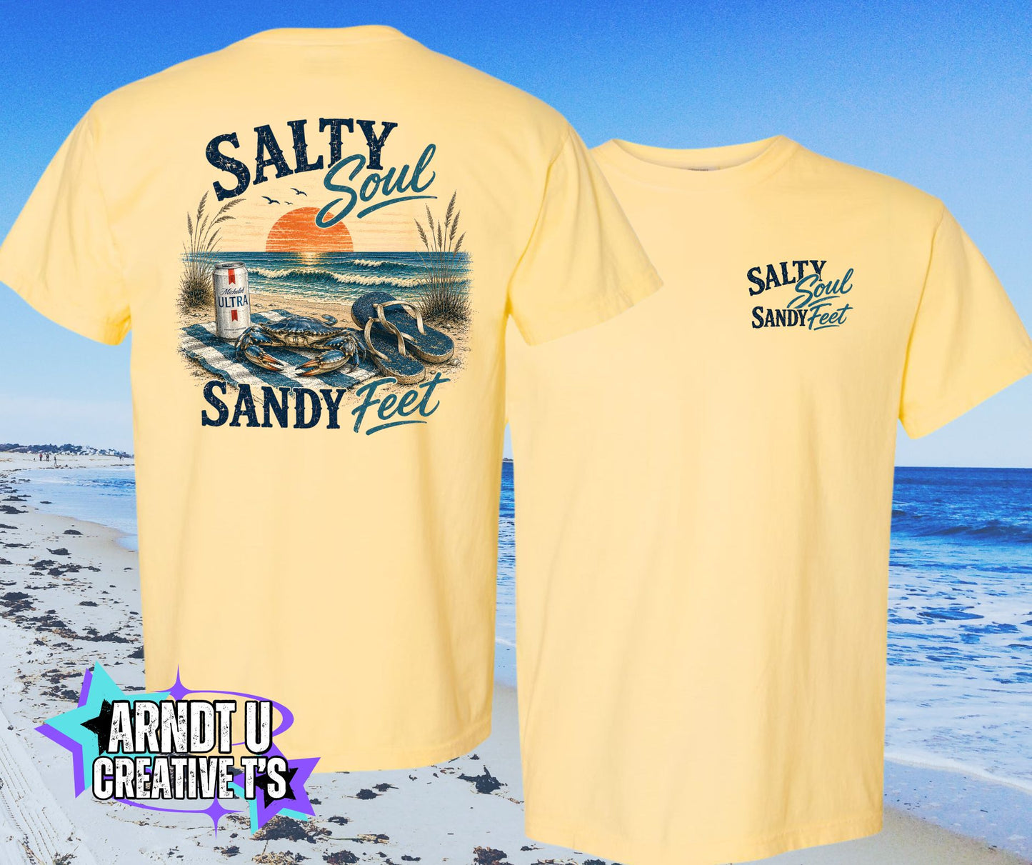 Salty Soul Sandy Feet Crabby with Flip Flops & A MU