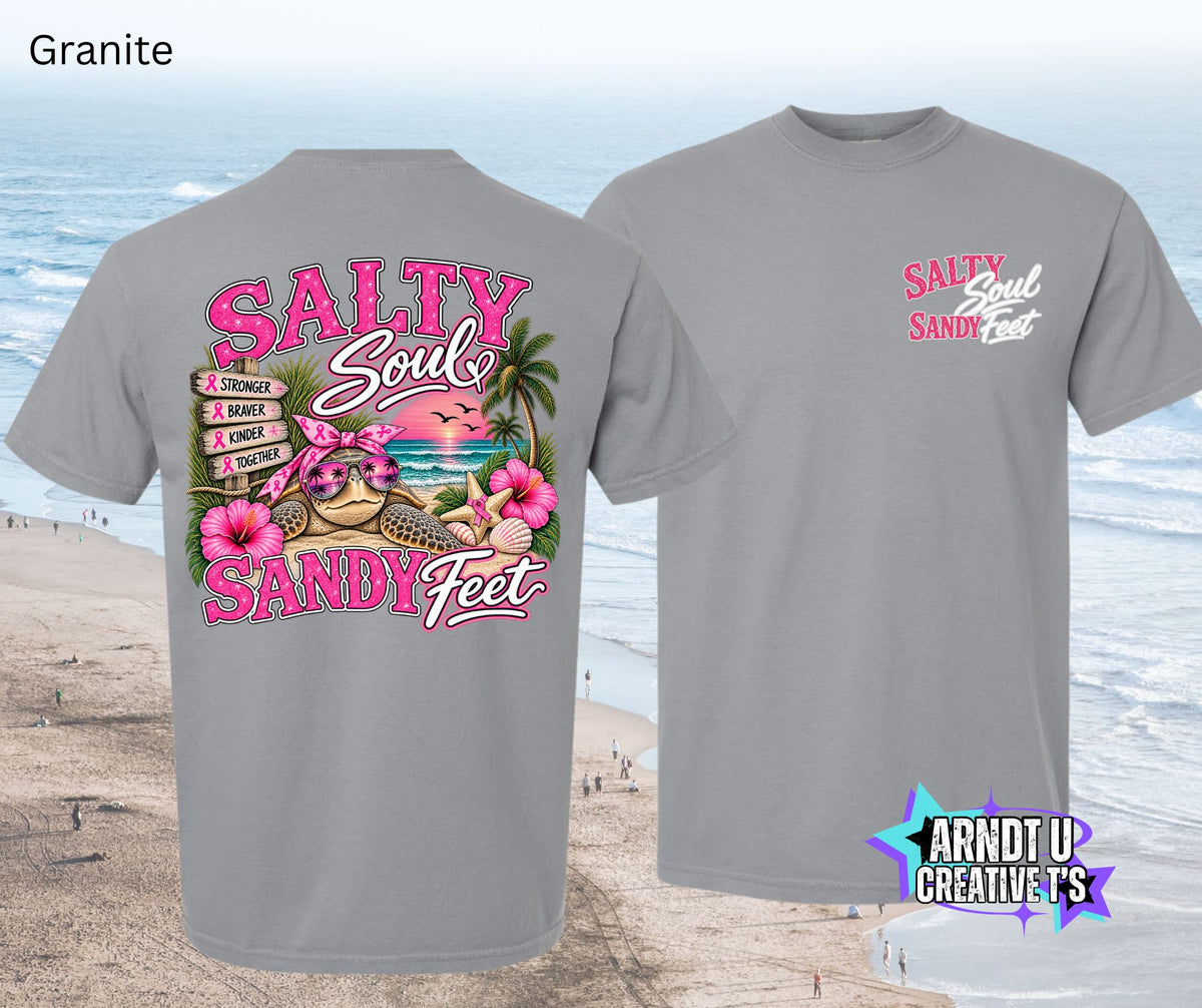 Salty Soul Sandy Feet Turtle Breast Cancer Awareness