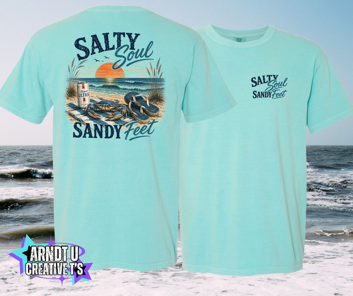 Salty Soul Sandy Feet Crabby with Flip Flops & A MU