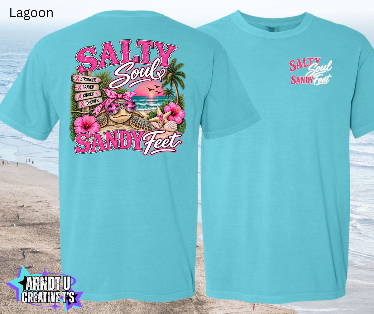 Salty Soul Sandy Feet Turtle Breast Cancer Awareness