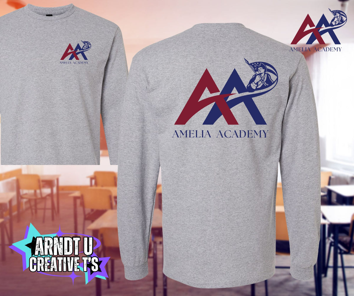 Amelia Academy Left Chest & Back Logo