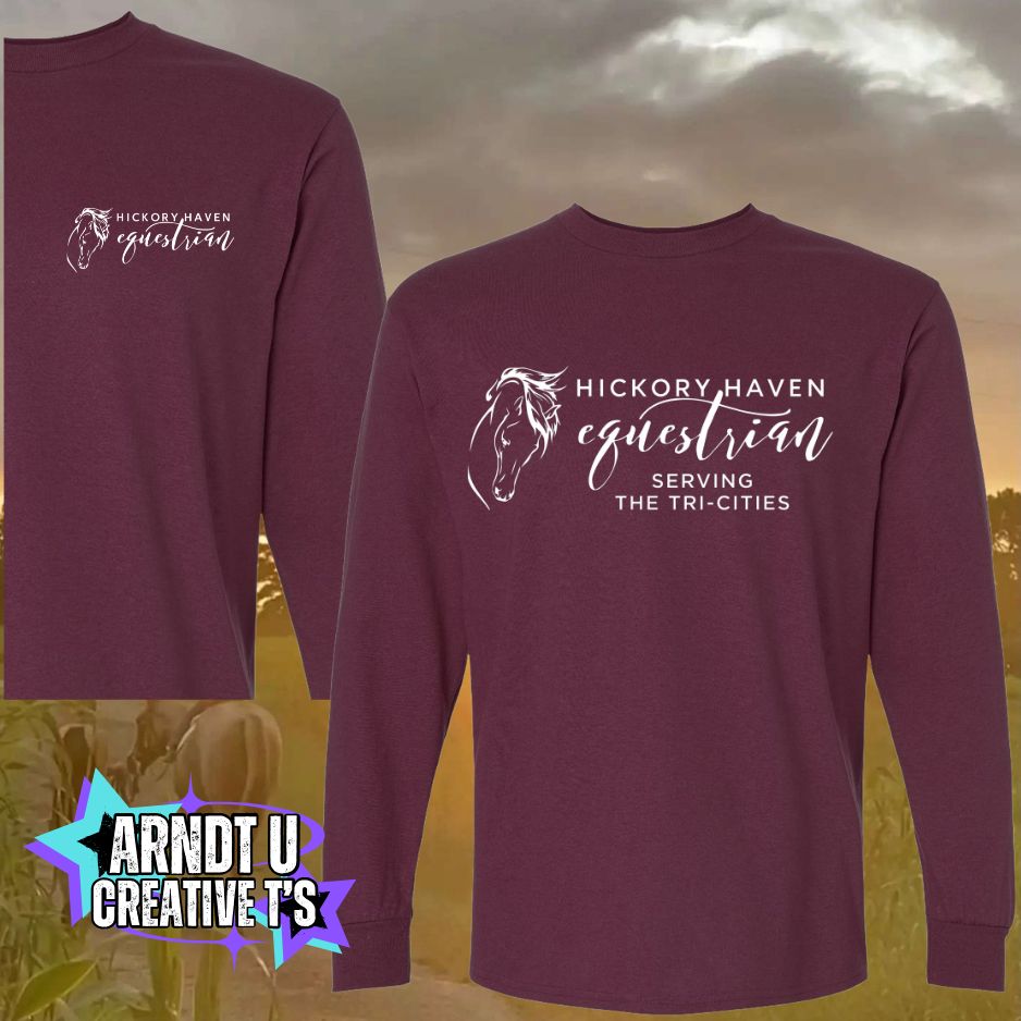 Adult Hickory Havens Long Sleeve-White Writing