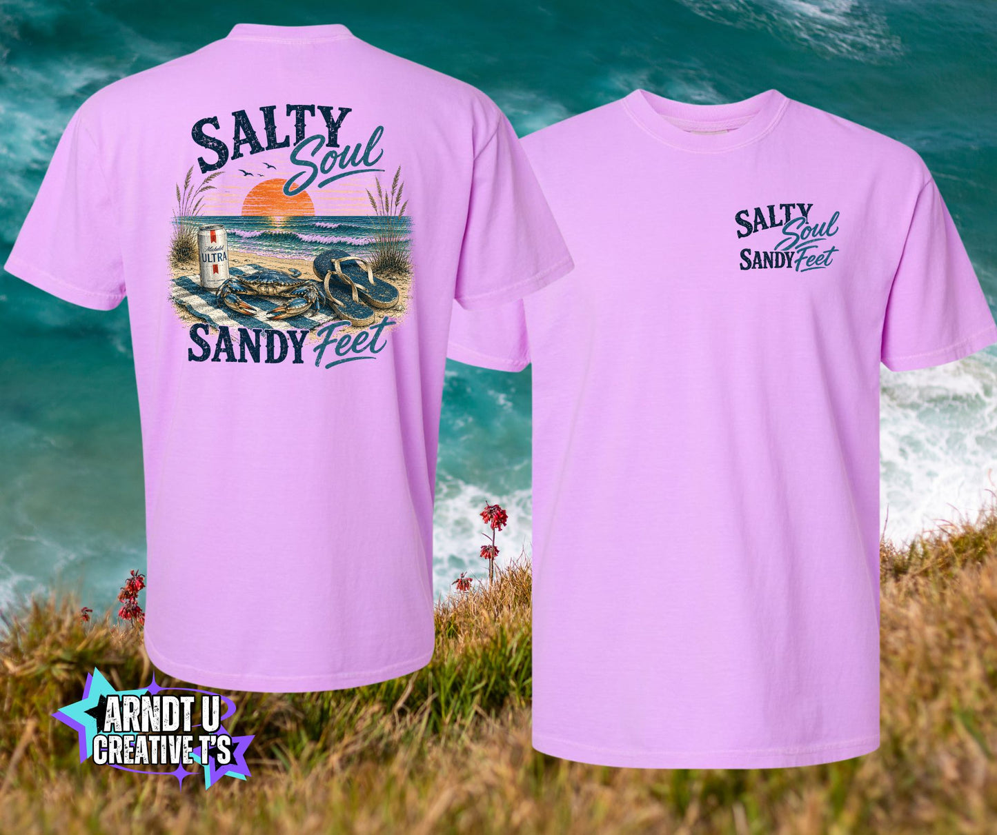 Salty Soul Sandy Feet Crabby with Flip Flops & A MU
