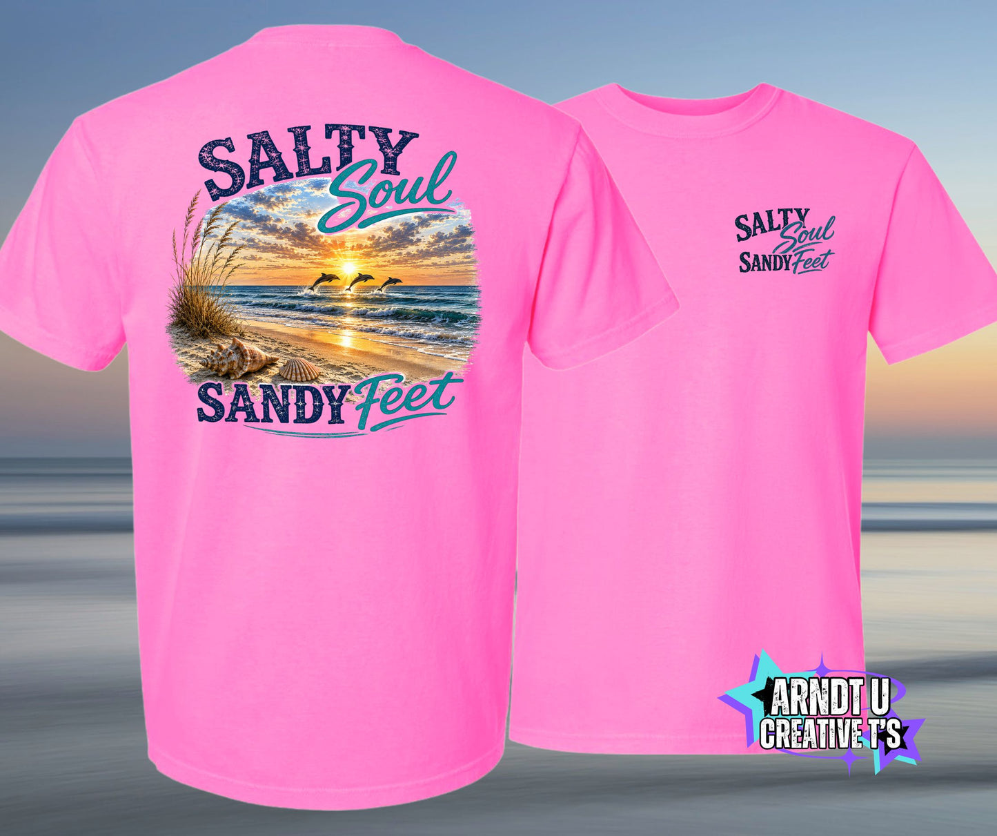 Salty Soul Sandy Feet Sunset Dolphins