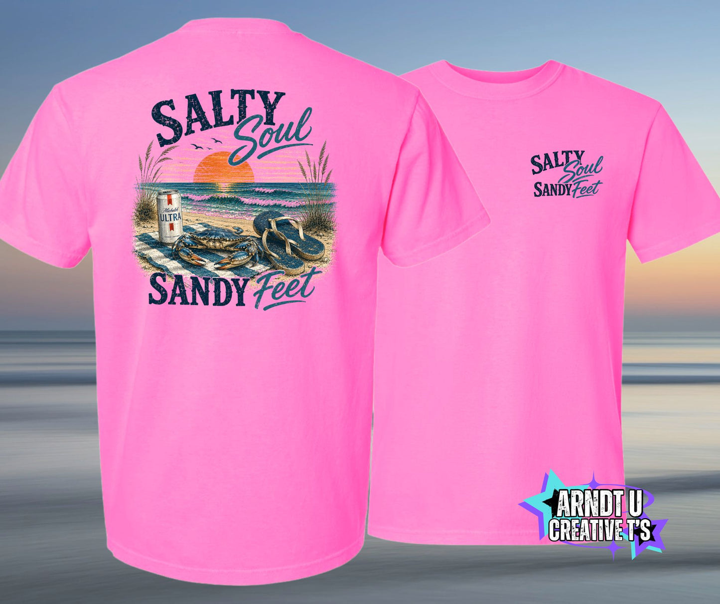 Salty Soul Sandy Feet Crabby with Flip Flops & A MU