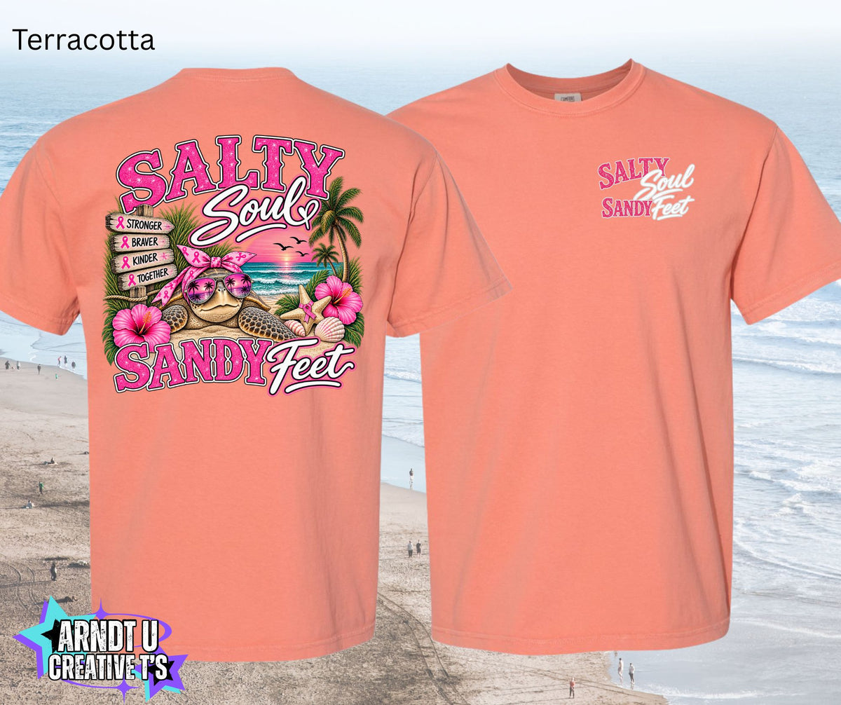 Salty Soul Sandy Feet Turtle Breast Cancer Awareness