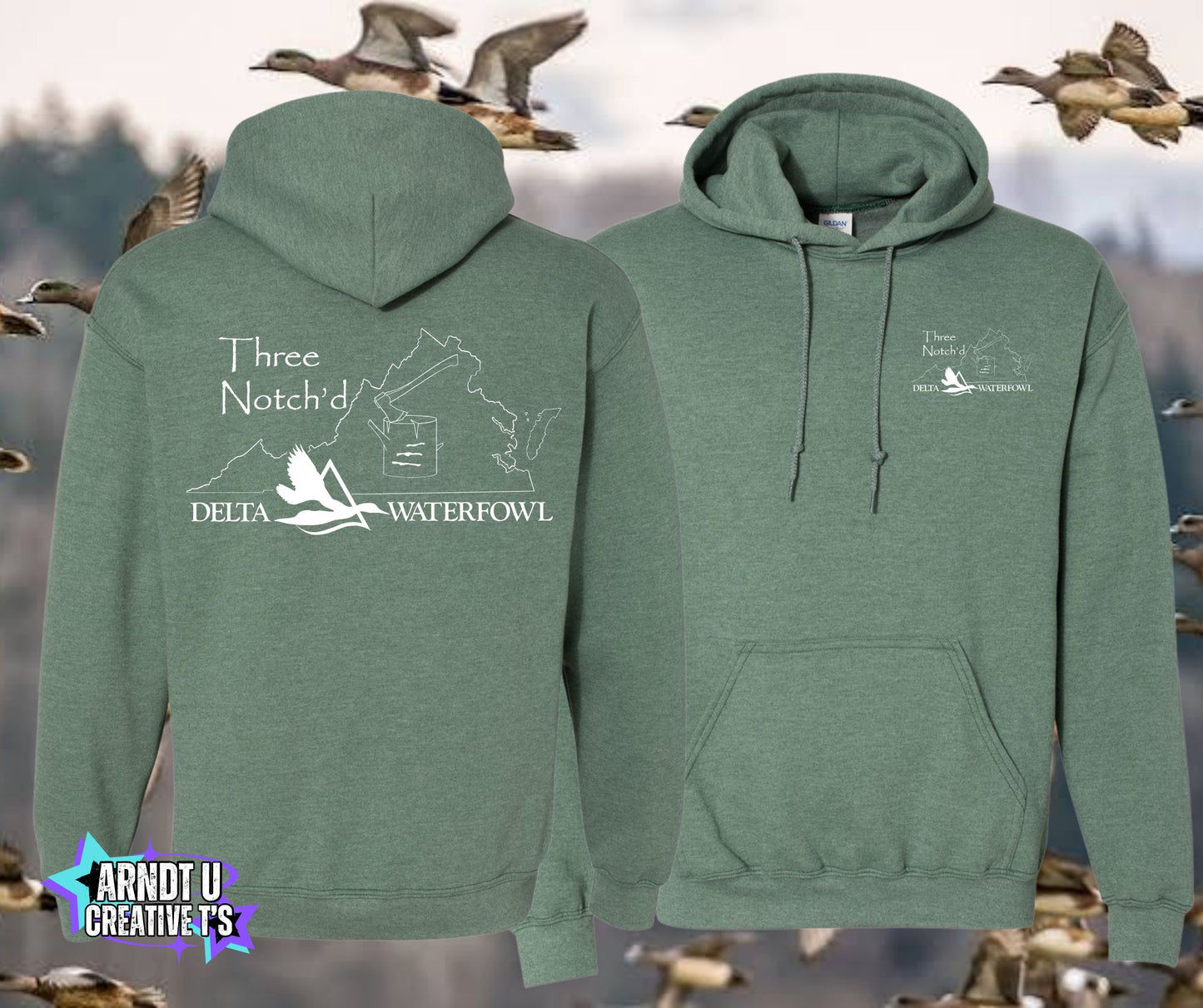Three Notch'd Gildan Hoodies