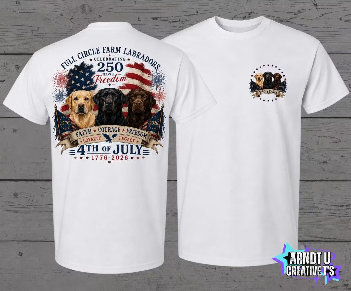Full Circle Farm Labradors Patriotic Short Sleeve