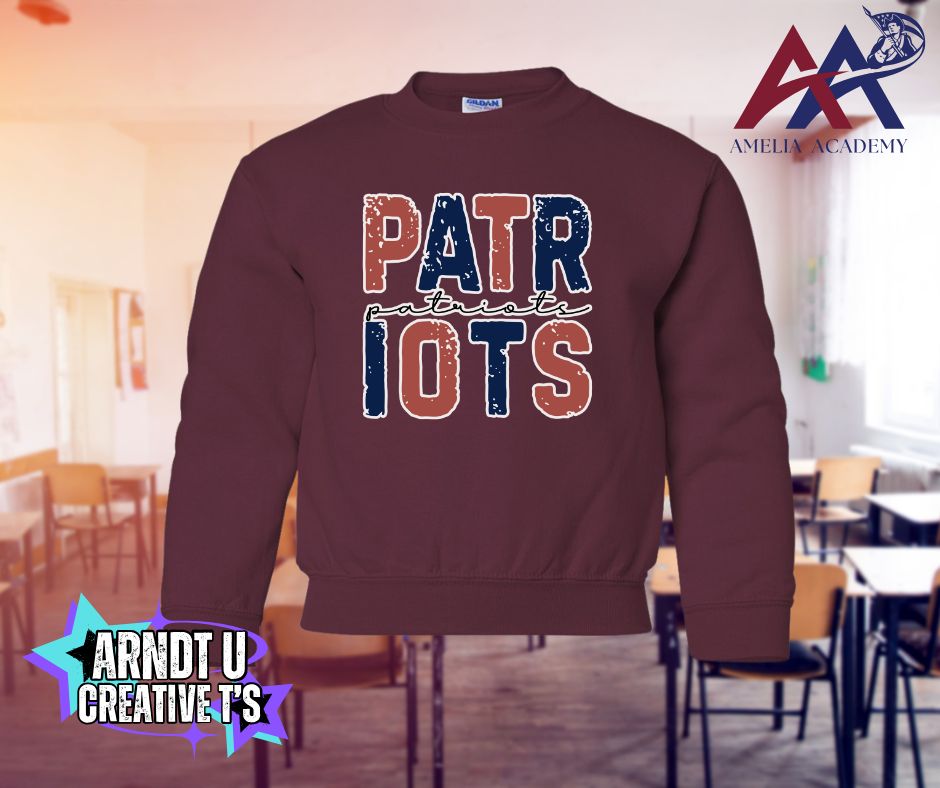 Youth Size Patriots Block Letters